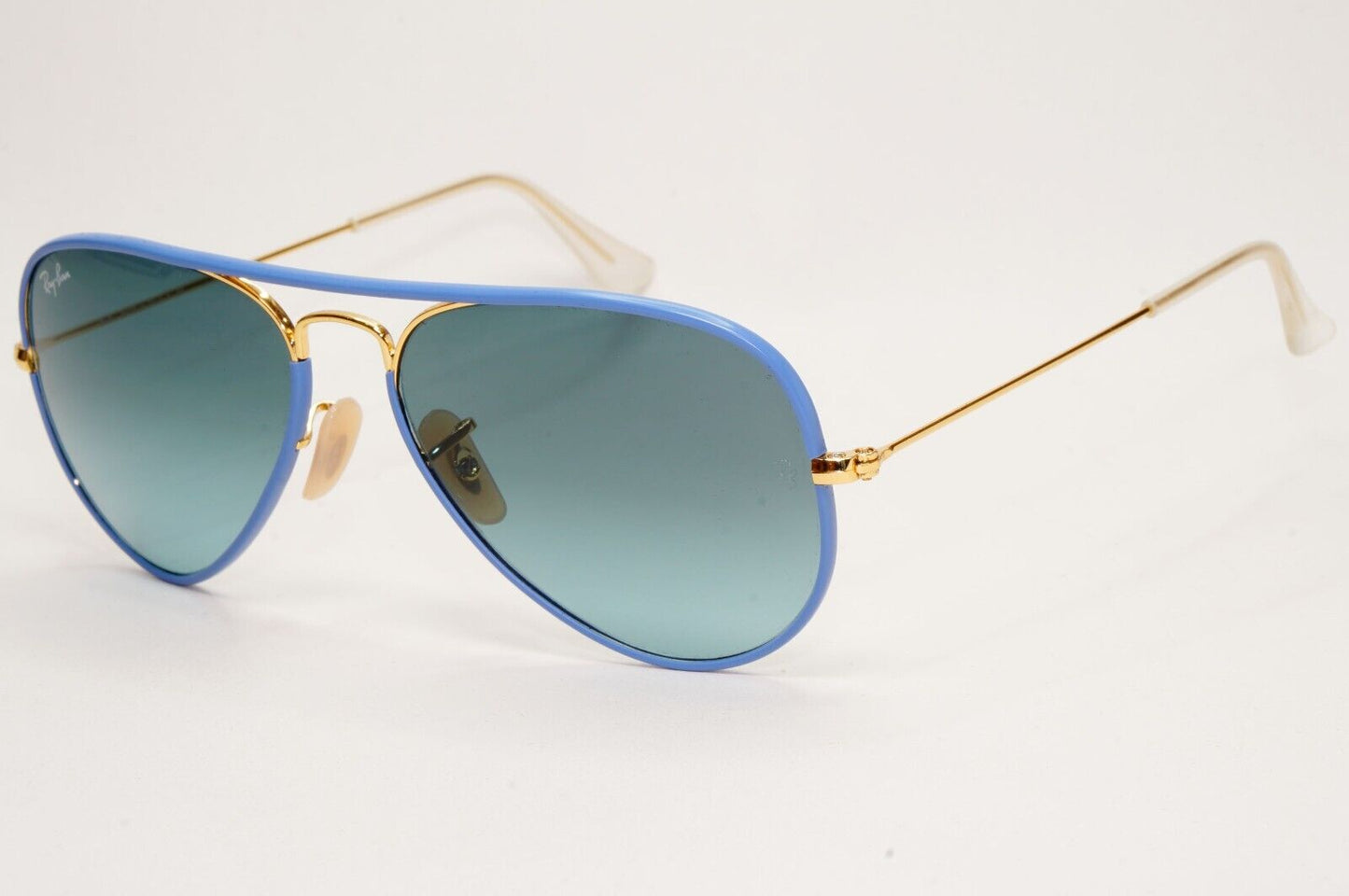 Ray-Ban Sunglasses Aviator Full Color Blue Gold RB 3025-J-M 001/4M Small 55mm