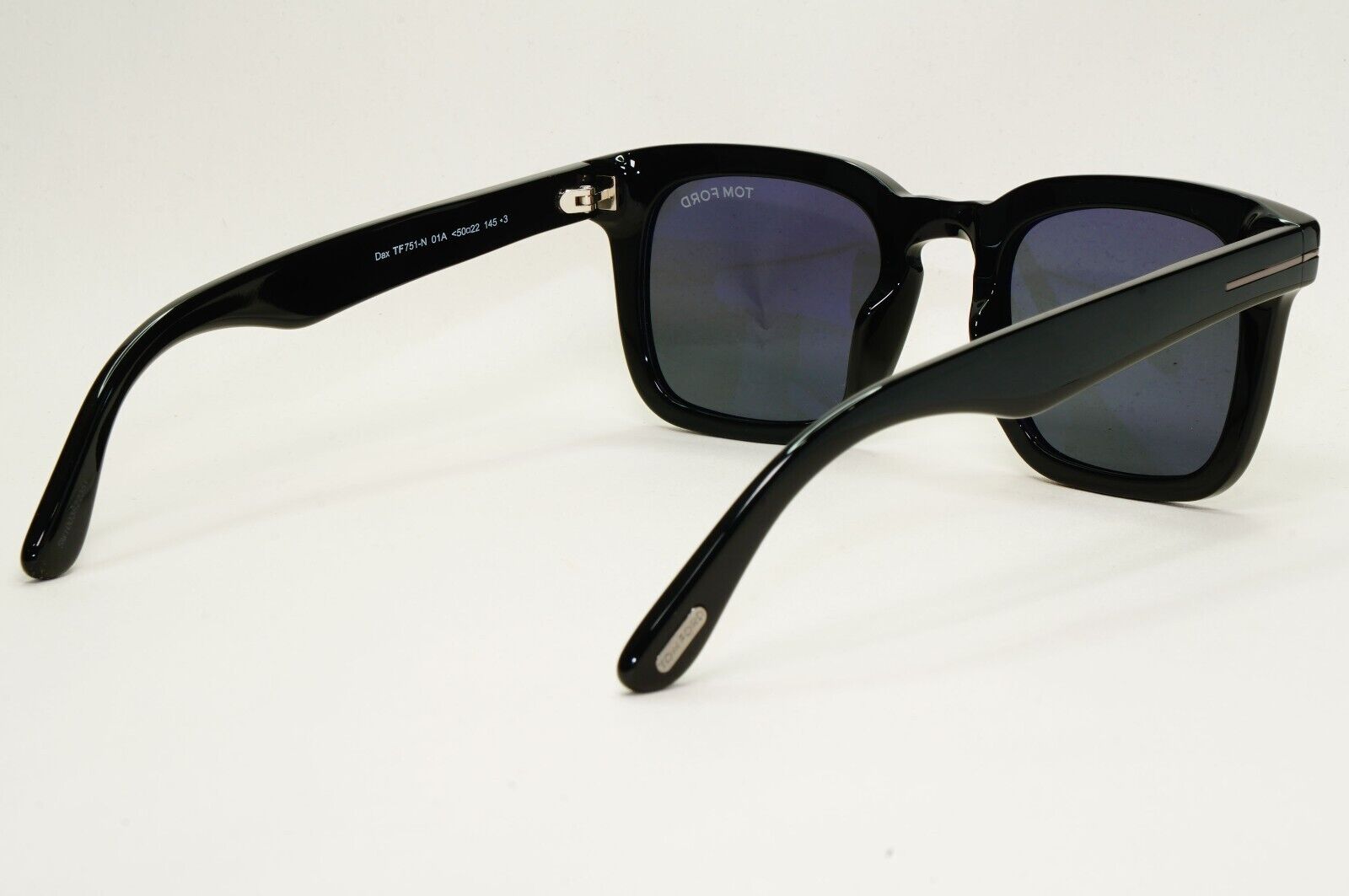 Tom Ford Sunglasses Dax Black Glossy Square Smoke  FT0751-N TF 751-N 01A 50mm