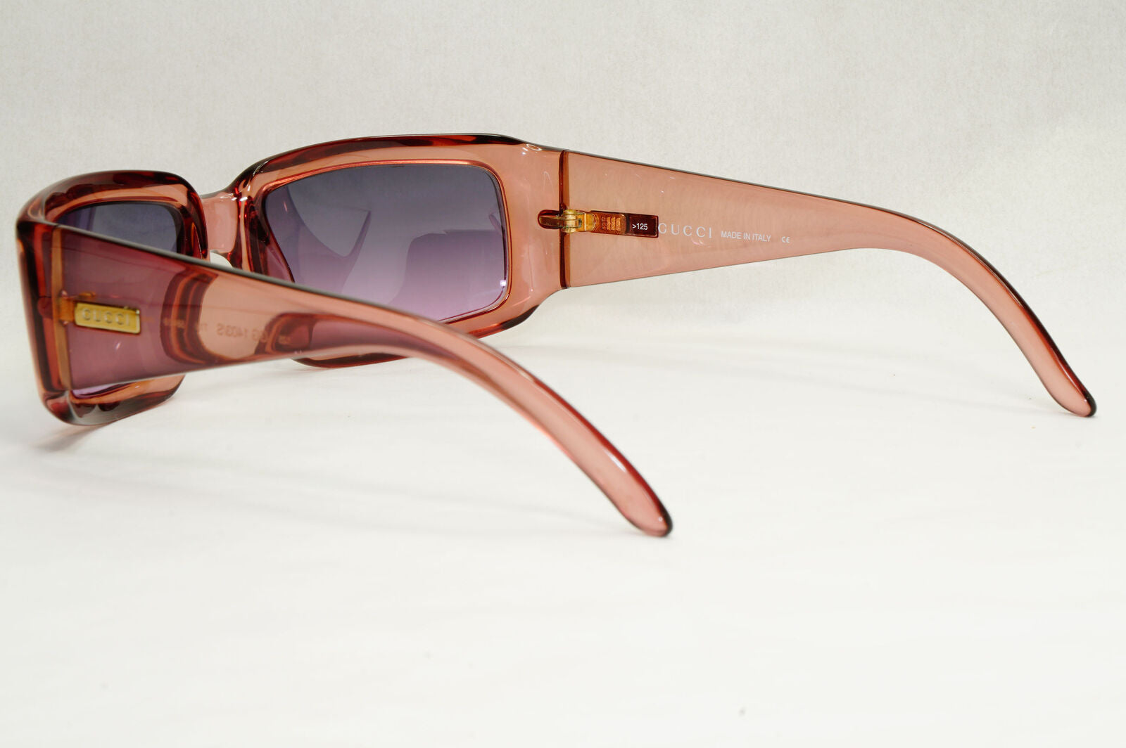 Gucci Sunglasses 1996 Vintage Pink Transparent Square Grey GG 1403/S T1U 180124