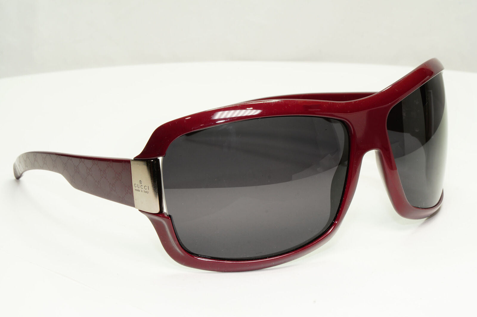 Gucci 2005 Monogram Sunglasses Burgundy Deep Red Black Vintage GG 1546/S BPAMD