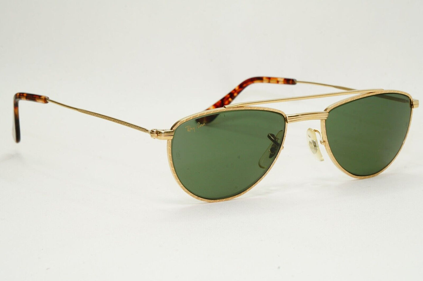 Ray-Ban Sunglasses 1996 Vintage Retro Aviator Gold Green G15 W1758 Arista 021124