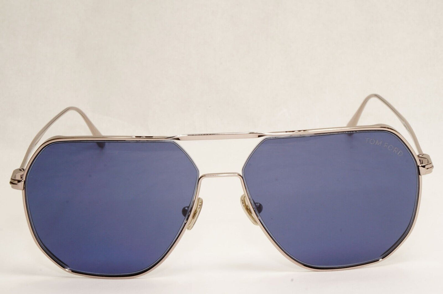 Tom Ford Sunglasses Gilles-02 Silver Dark Blue Metal Pilot TF 852 14V 59mm