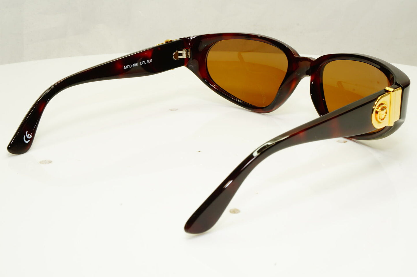 Gianni Versace 1996 Mens Vintage Brown Gold Medusa Sunglasses MOD 408 COL 900