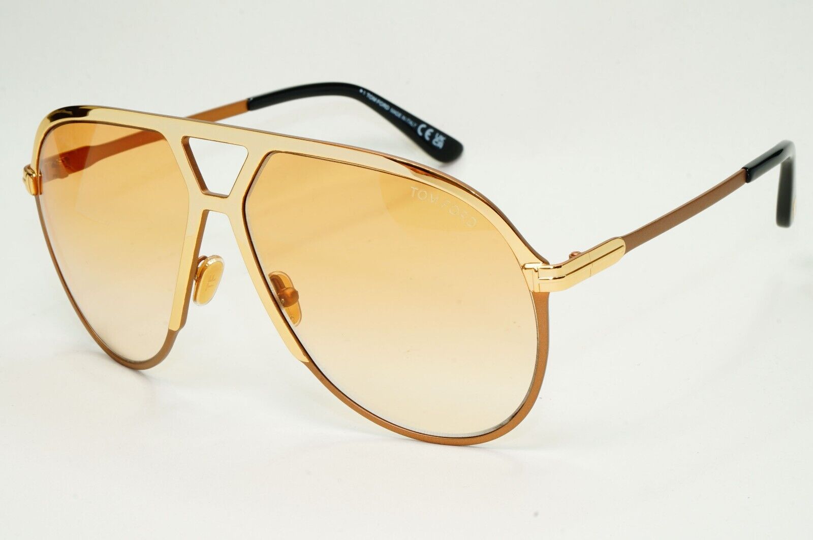 Tom Ford Sunglasses Xavier Gold Brown Yellow Large Pilot TF 1060 FT1060 30F 64mm