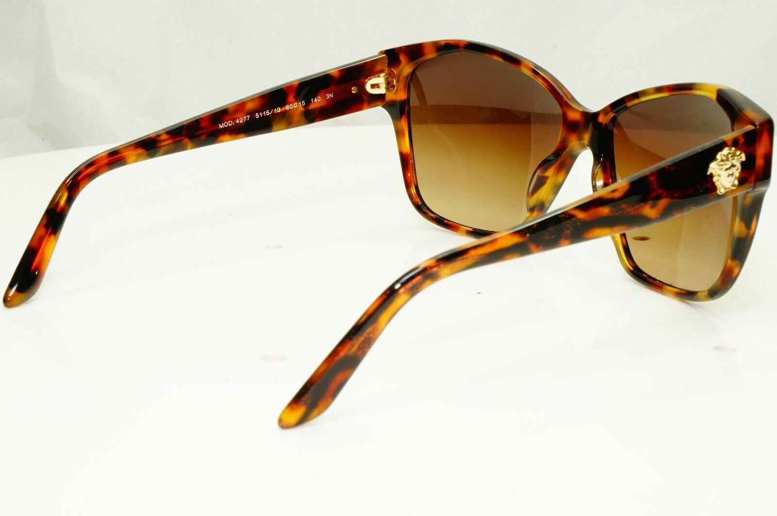 Versace Gold Medusa Brown Tortoise Shell Sunglasses Womens Square 4277 5115/13