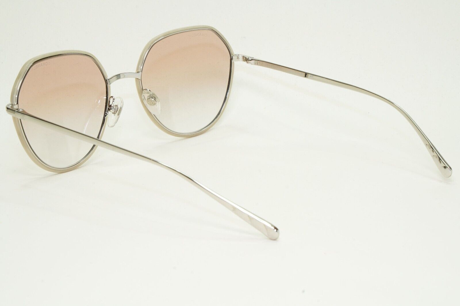 Chanel Sunglasses Silver Brown Gradient Metal Square 4251-J c.124/13 55mm