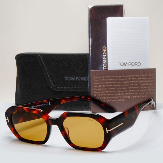 Tom Ford Sunglasses Veronique-02 Brown Havana Hexagon Unisex FT 0917 TF 917 55E