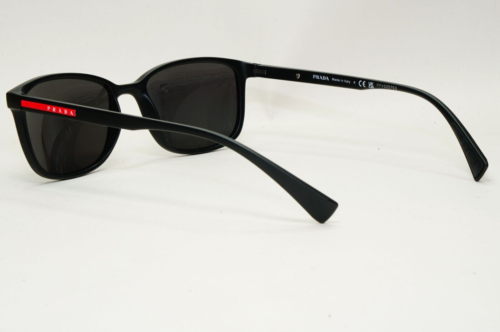 Prada Sunglasses Black Rubber Square Matte Rossa PS04IV VPS 04I DG0-1O1 53mm