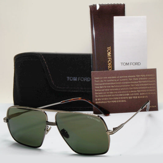 Tom Ford Sunglasses Frankie Gunmetal Grey Green Navigator FT0735-H TF 735-H 12N