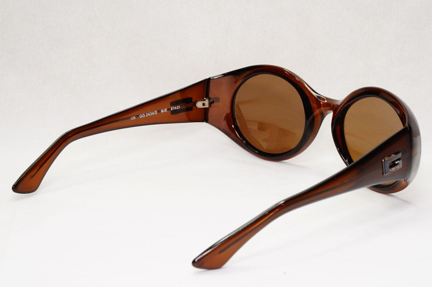 Gucci Sunglasses 1997 Vintage Brown Transparent Oval Retro GG 2434/S 9UE 121223