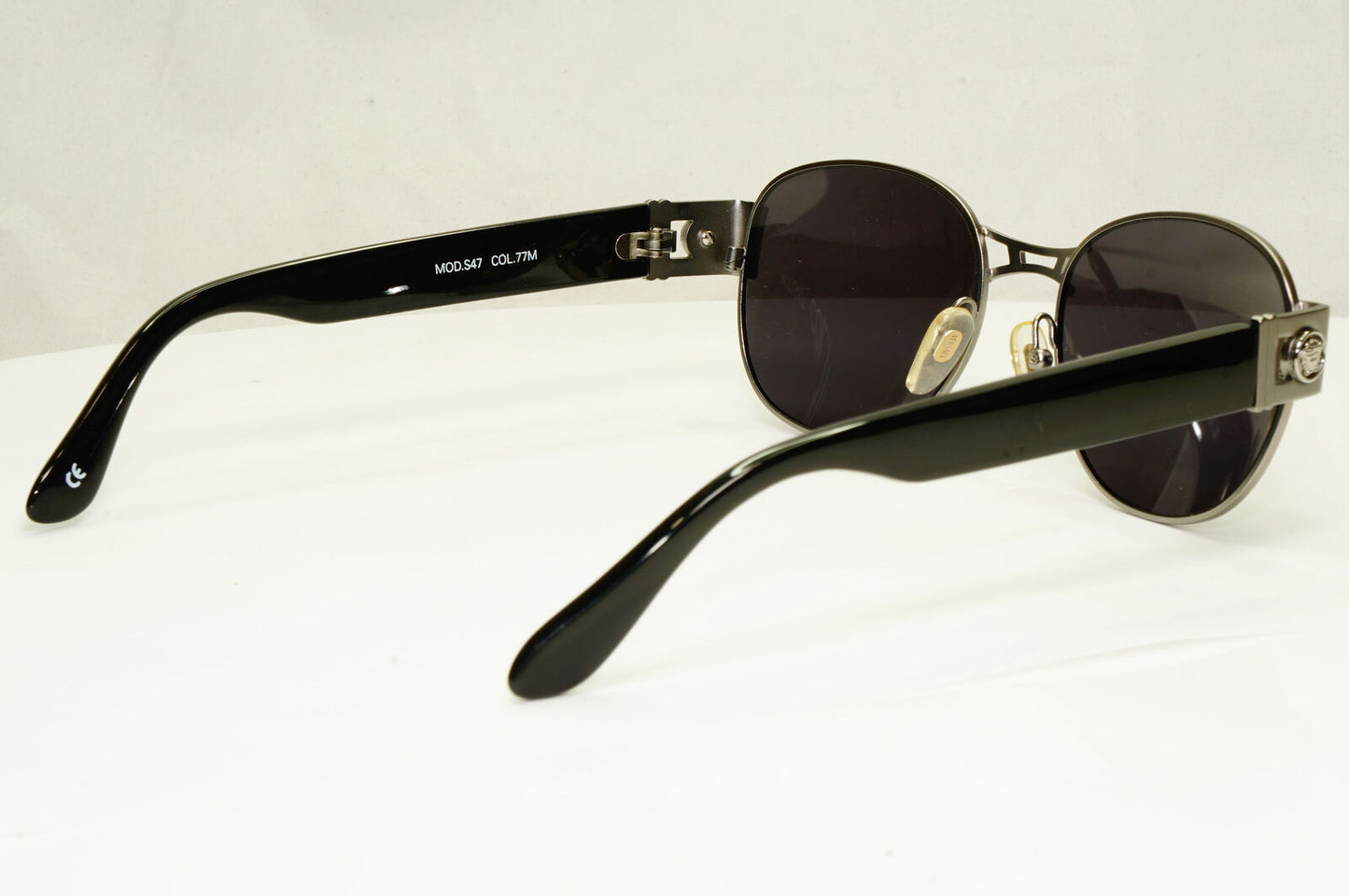 Gianni Versace 1996 Vintage Mens Black Silver Metal Sunglasses MOD S47 COL 77M