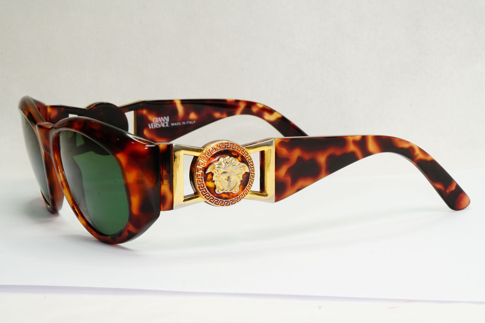 Gianni Versace Sunglasses 1996 Vintage Brown Gold MOD 424/M CO 869 Biggie 130224