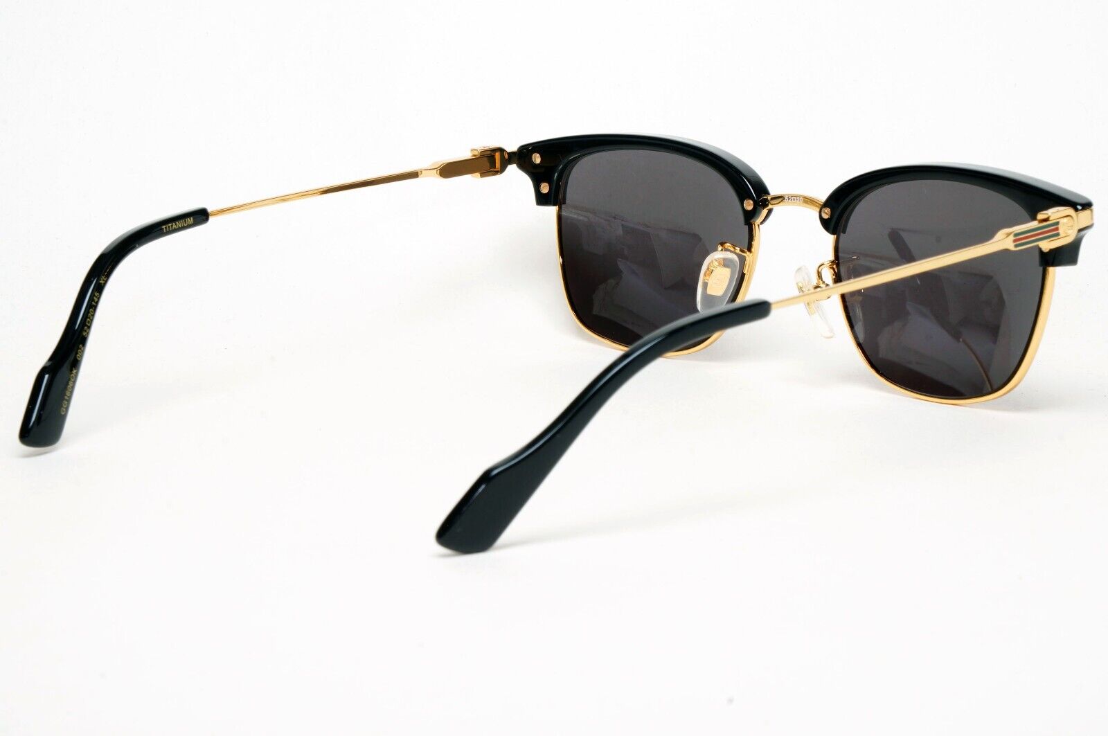 Gucci Sunglasses Titanium Japan Gold Black Square Metal GG1606OK 002 52mm