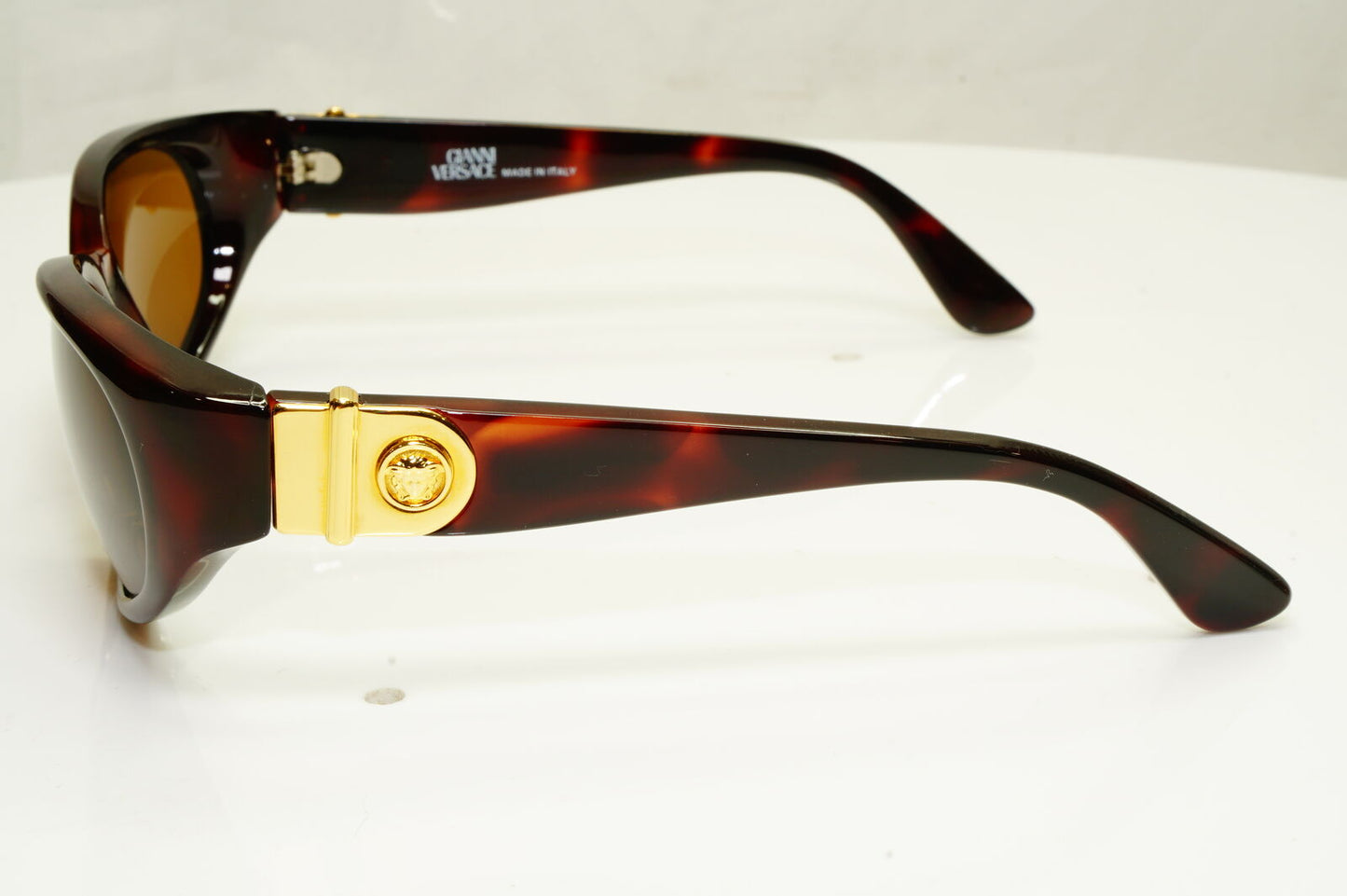 Gianni Versace 1996 Mens Vintage Brown Gold Medusa Sunglasses MOD 408 COL 900