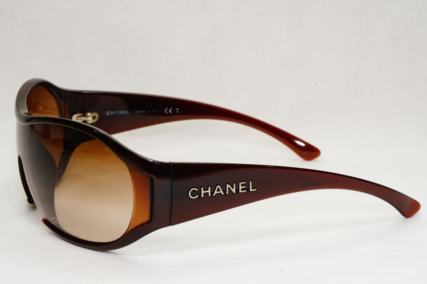 Chanel Sunglasses 2008 Vintage Shield Wrap Brown Visor 6017 c.538/13 121223