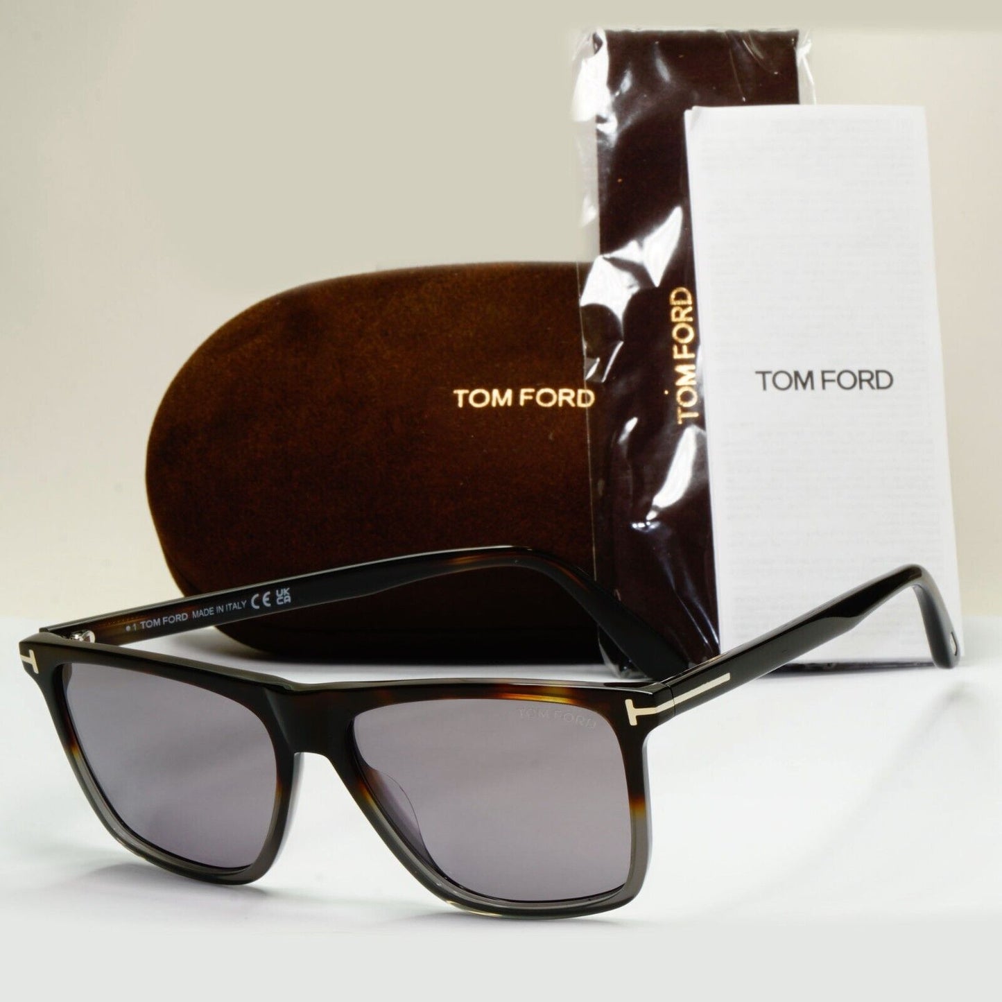 Tom Ford Sunglasses Fletcher Square Grey Brown Tortoise FT0832 TF 832 55C 57mm