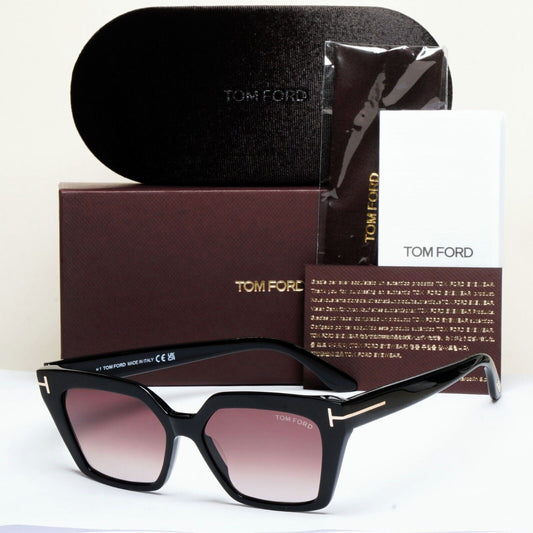 Tom Ford Sunglasses Winona Black Square Brown Gradient FT1030 TF 1030 01Z