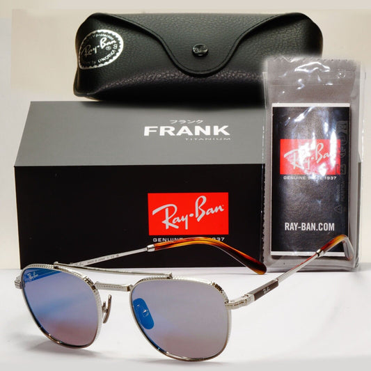 Ray-Ban Sunglasses Frank II Titanium Silver Blue Mirror RB 8258 3139/O4 51mm