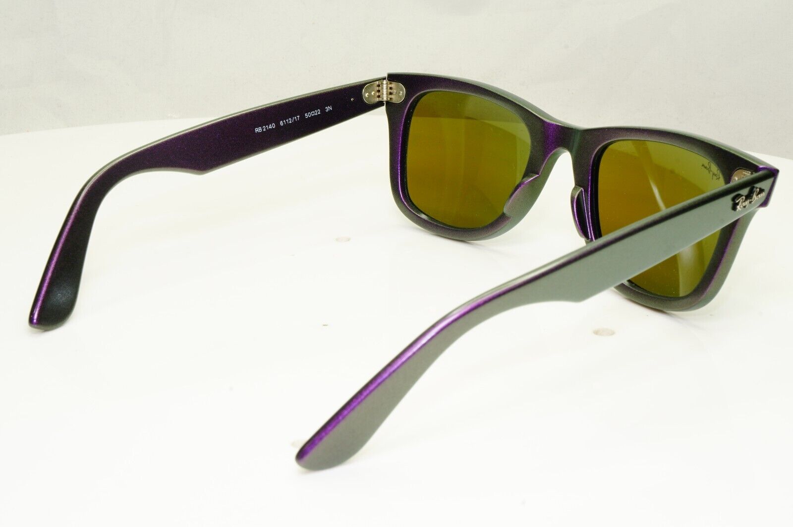 Ray-Ban Sunglasses Wayfarer Cosmo Saturn Purple Blue Mirror RB 2140 6112/17 50mm