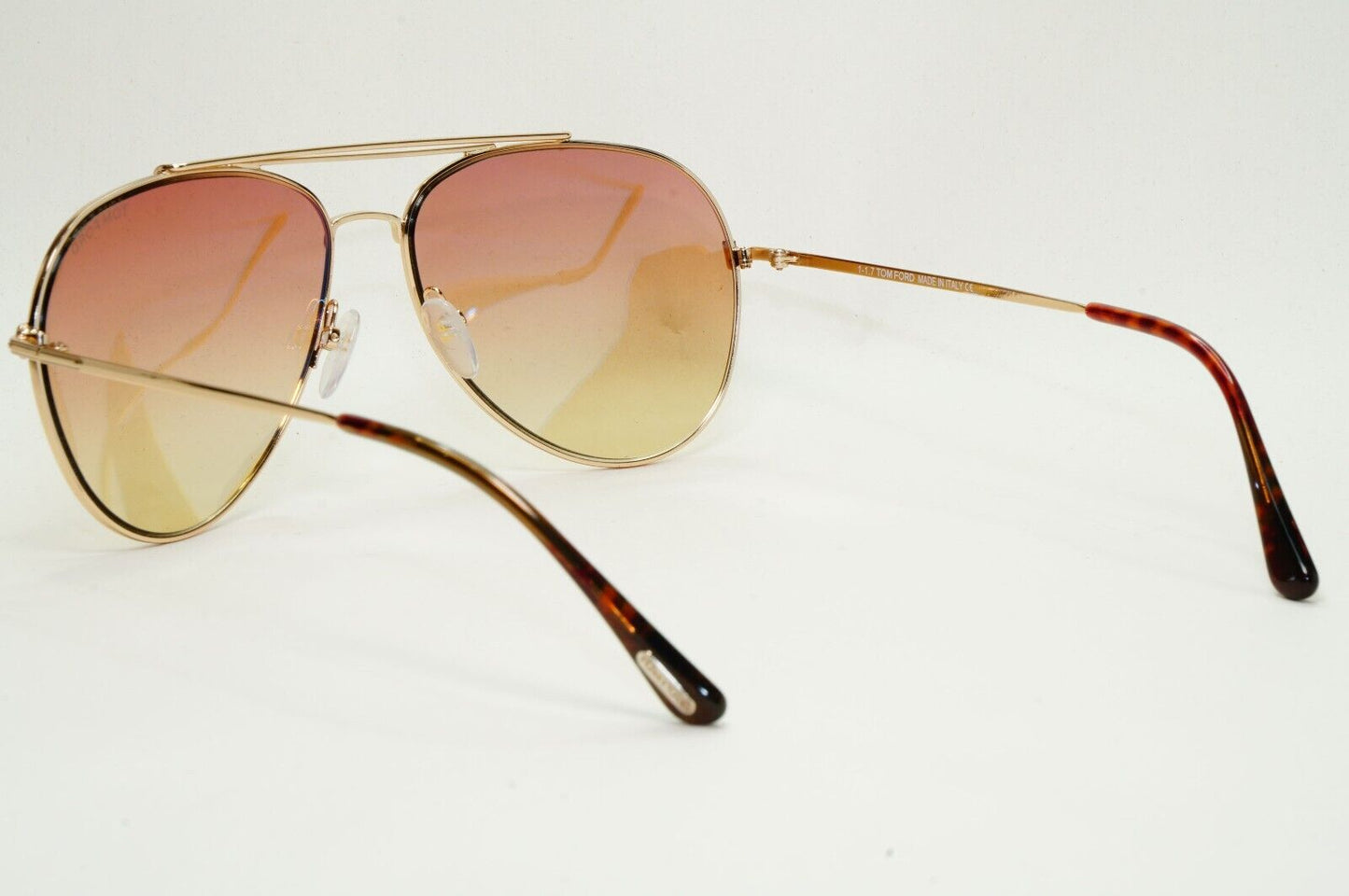 Tom Ford Sunglasses Indiana Gold Brown Gradient Metal Pilot FT0497 TF 497 28Z