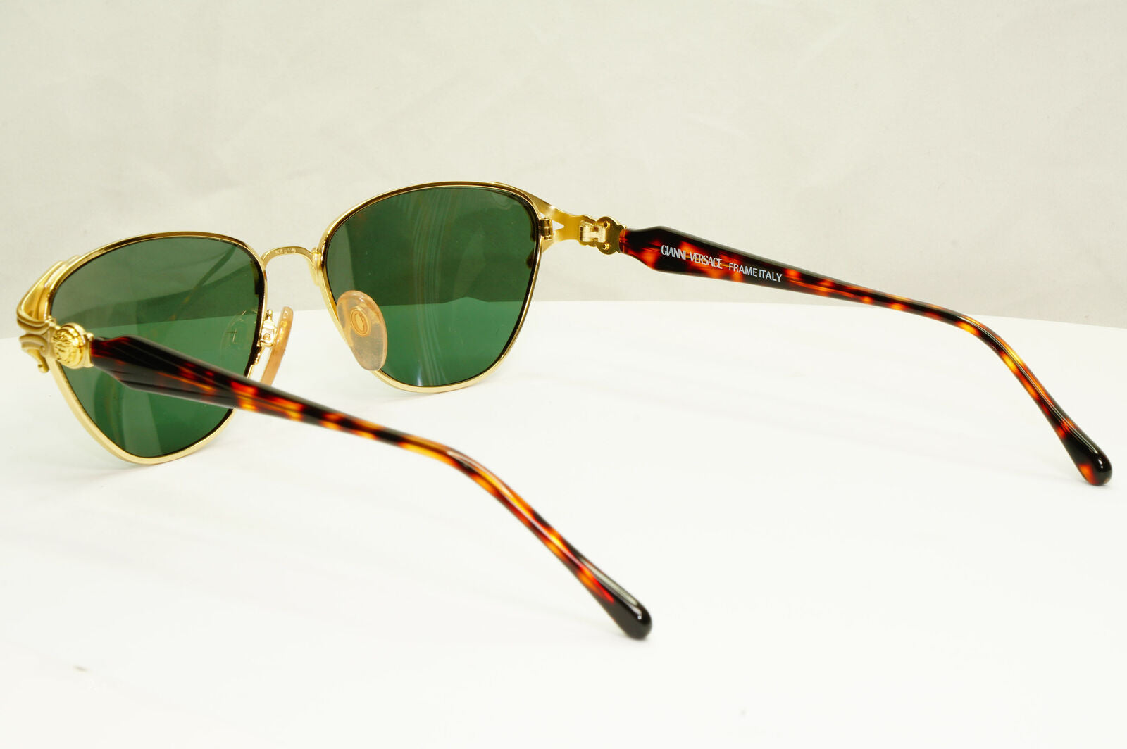 Gianni Versace 1995 Vintage Gold Medusa Green Brown Sunglasses MOD G35 COL 03L B