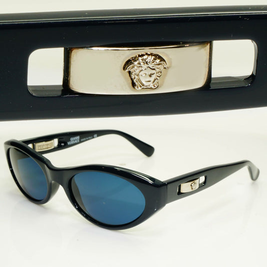 Gianni Versace 1996 Unisex Vintage Blue Medusa Sunglasses MOD 470/B COL 917