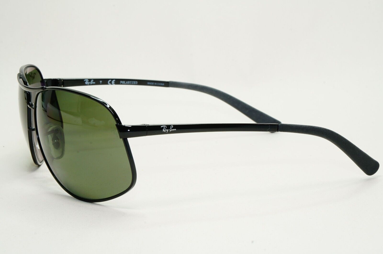 Ray-Ban Sunglasses 2013 Vintage Polarised Black Green Wrap Pilot RB 3387 64mm