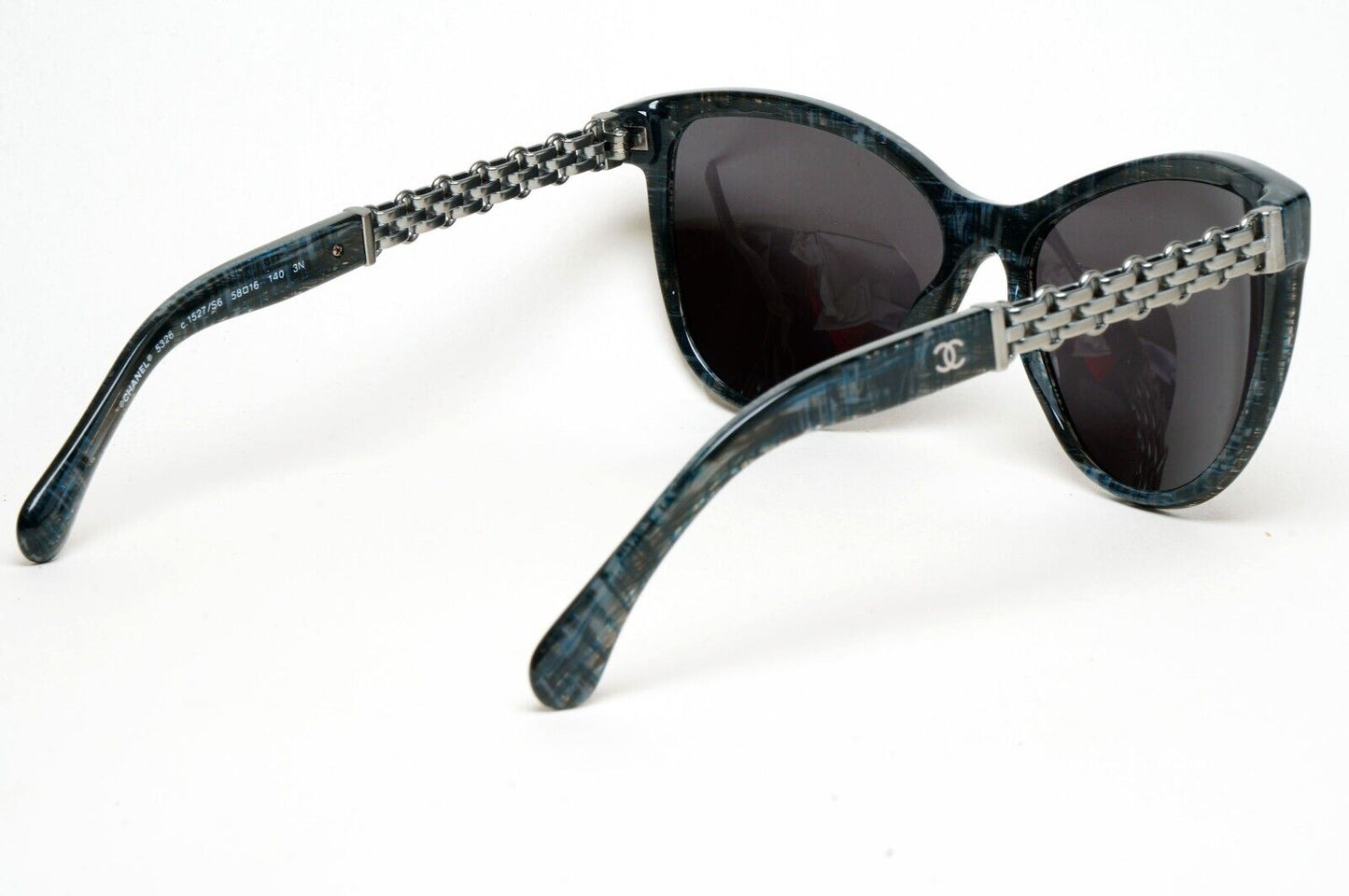 Chanel Sunglasses Chain Grey Black Square Tweed 5326 c.1527/S6 58mm 241124