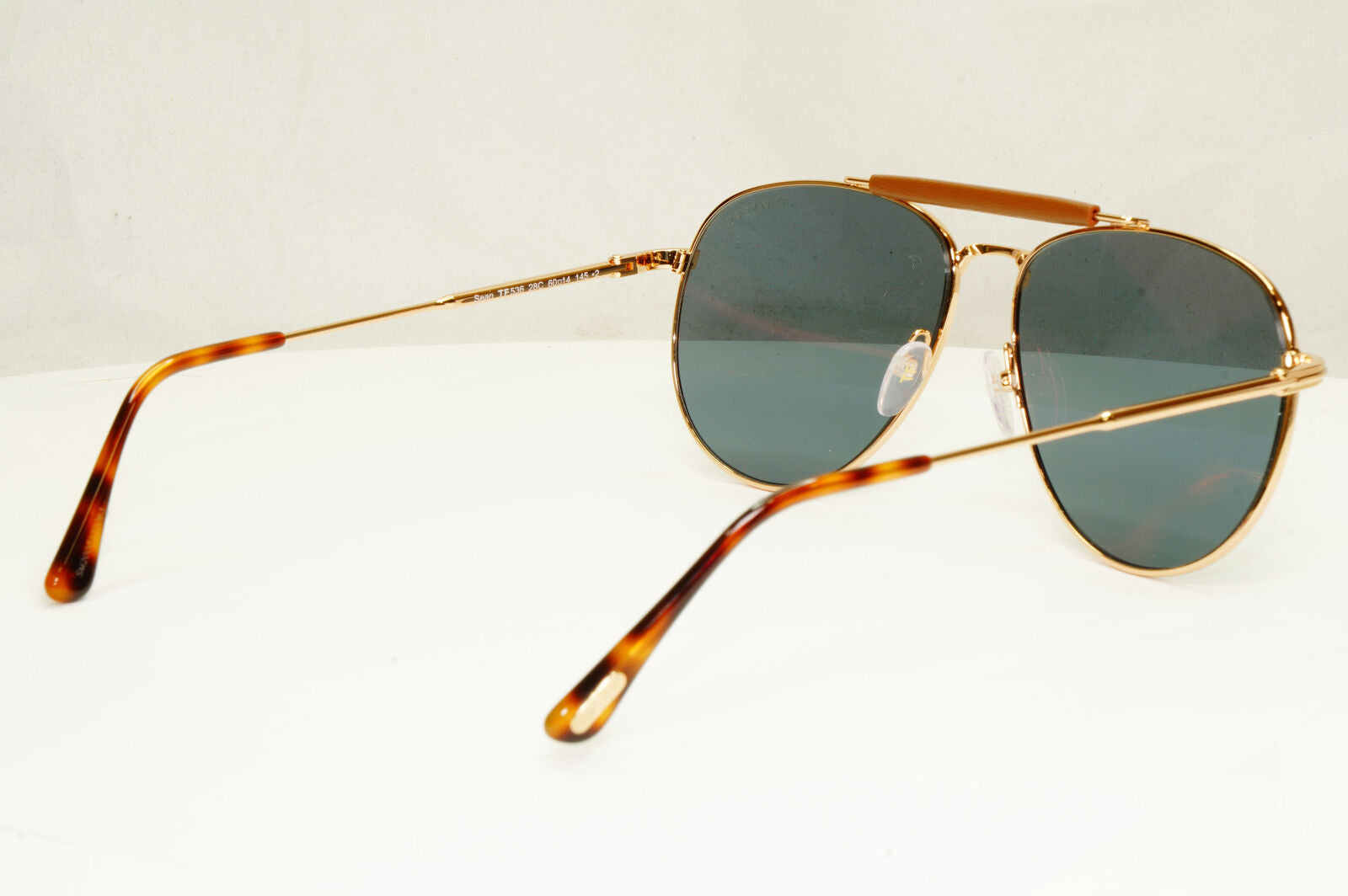 Authentic Tom Ford Mens Gold Green Pilot Metal Mirror Sunglasses Sean TF 536 28C