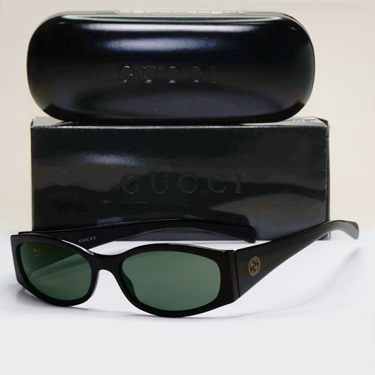 Gucci Sunglasses 1999 Vintage Black Green Rectangle GG 2524/S 807 081024