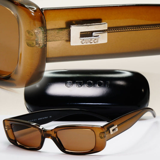 Gucci Sunglasses 1996 Vintage Brown Honey Transparent GG 2409/N/S 4NR 120824