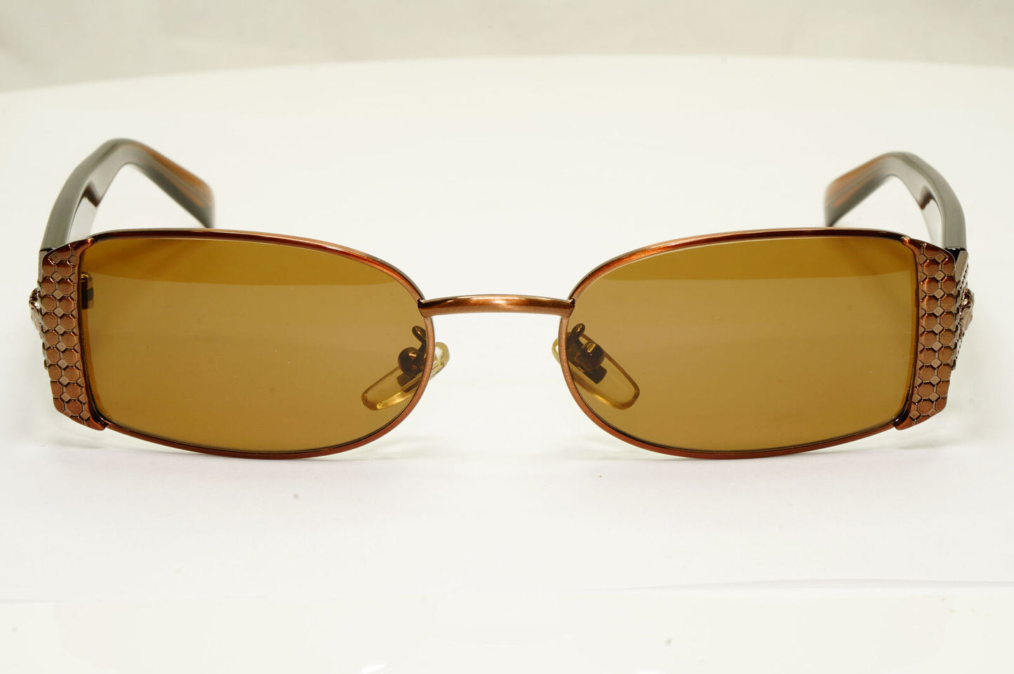 Gianni Versace 1996 Vintage Copper Medusa Brown Sunglasses MOD X40 COL 53M