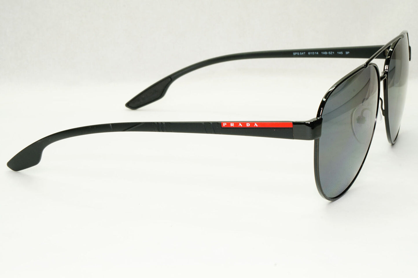 Prada Polarized Sunglasses Black Grey Metal Pilot PS54TS SPS 54T 1AB-5Z1 61mm