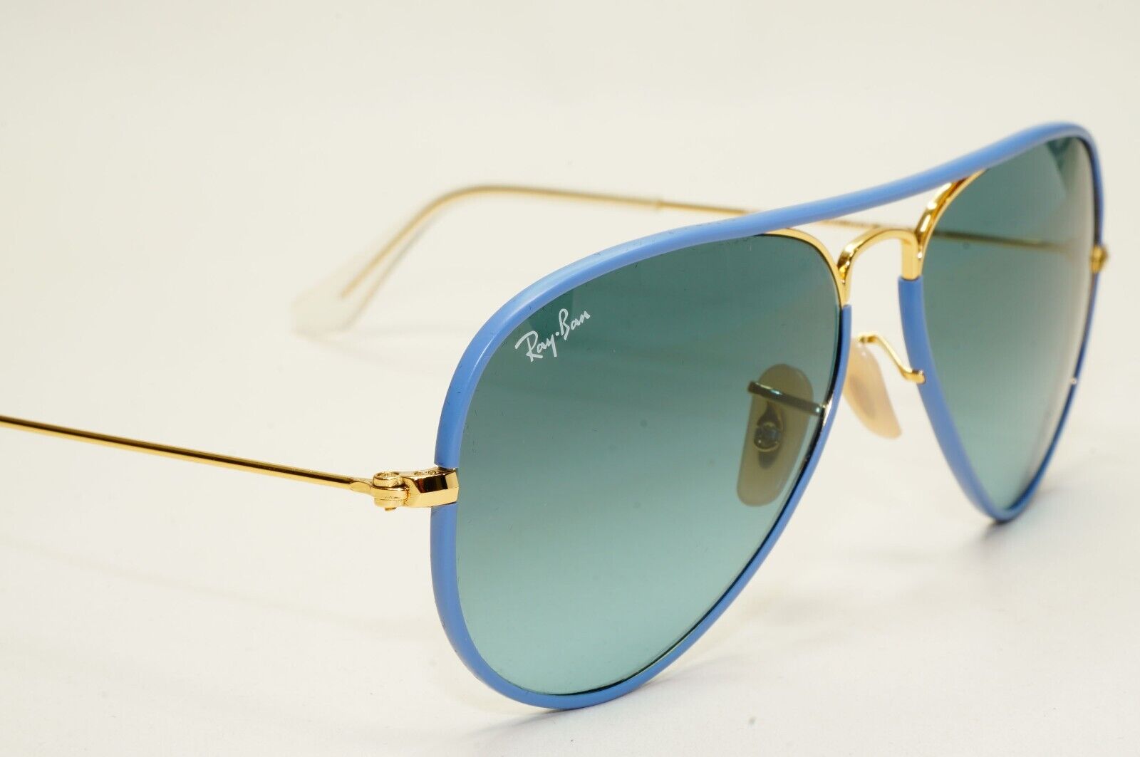 Ray-Ban Sunglasses Aviator Full Color Blue Gold RB 3025-J-M 001/4M Small 55mm