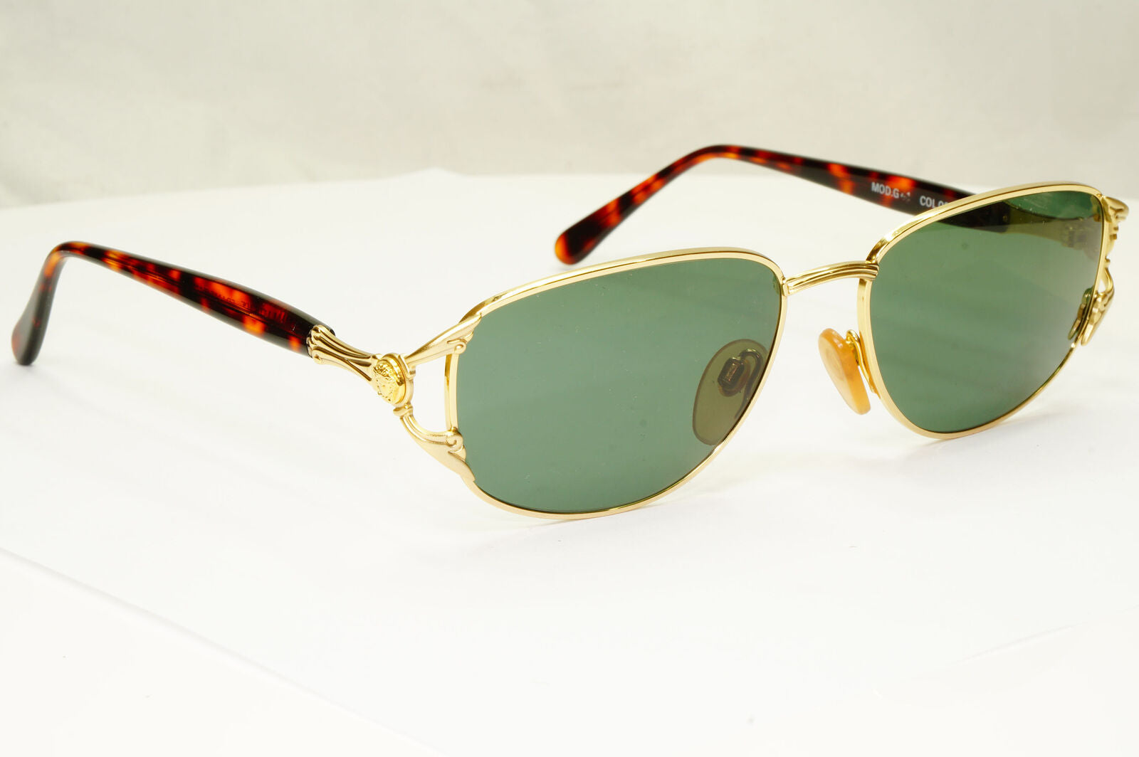 Gianni Versace 1995 Vintage Gold Medusa Green Brown Sunglasses MOD G41 COL 03L A