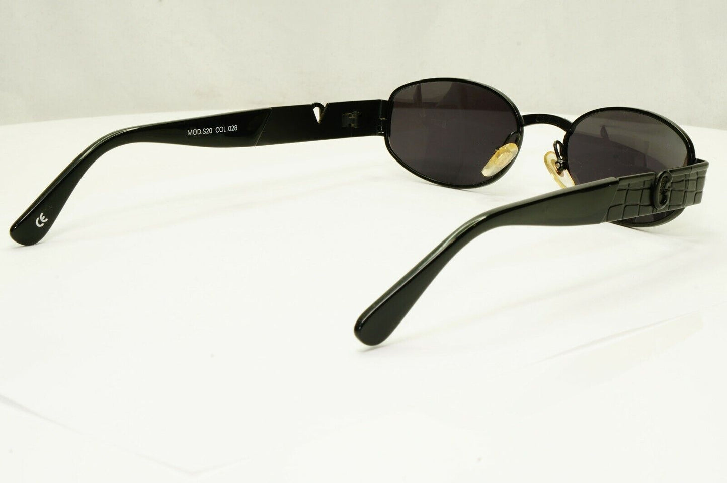 Gianni Versace 1996 Vintage Black Rectangle Metal Sunglasses MOD S20 COL 028