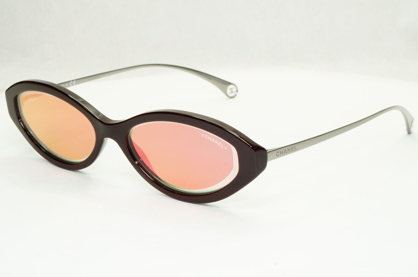 Chanel 2020 Sunglasses Burgundy Red Pink Mirror Rectangle 5424 c.1461/EB [A]