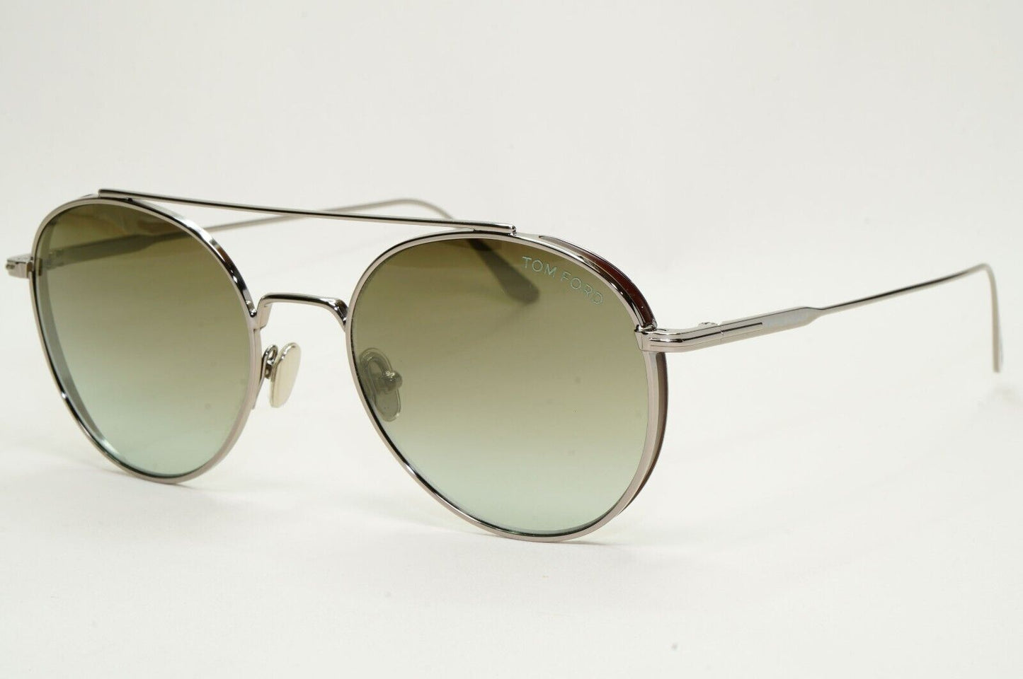 Tom Ford Sunglasses Declan Ruthenium Grey Green Round Pilot FT0826 TF 826 14Q