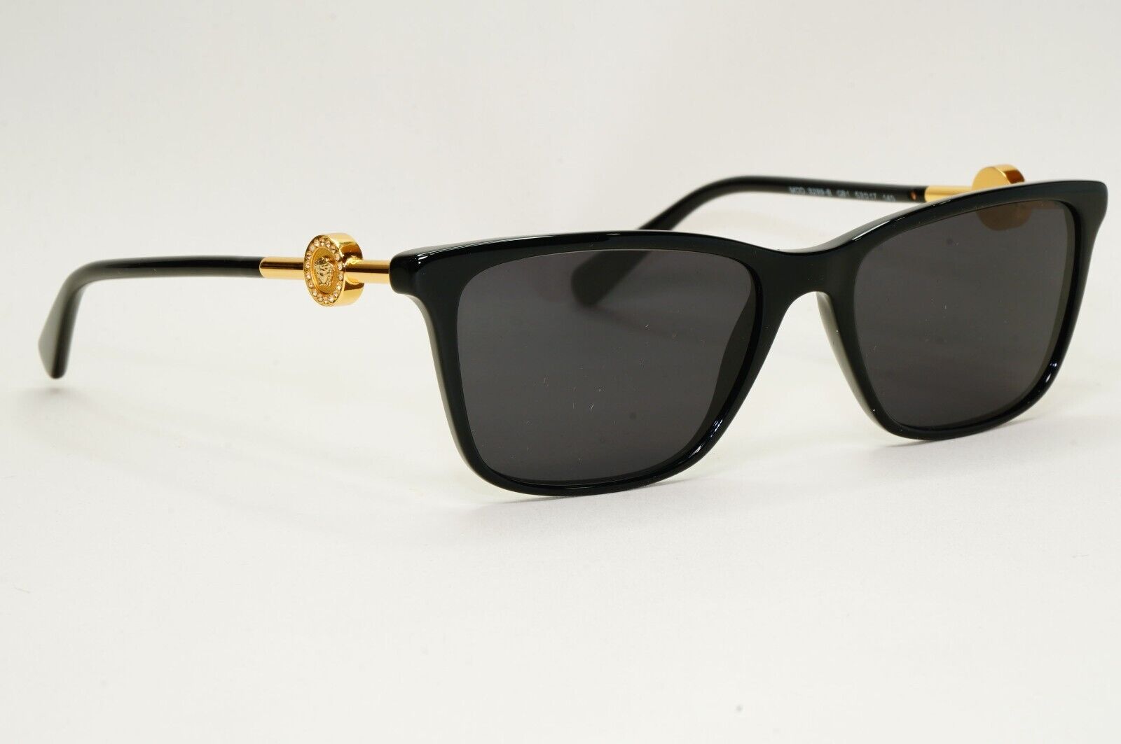 Versace Sunglasses Black Gold Medusa Square Glossy MOD VE 3299-B GB1 53mm