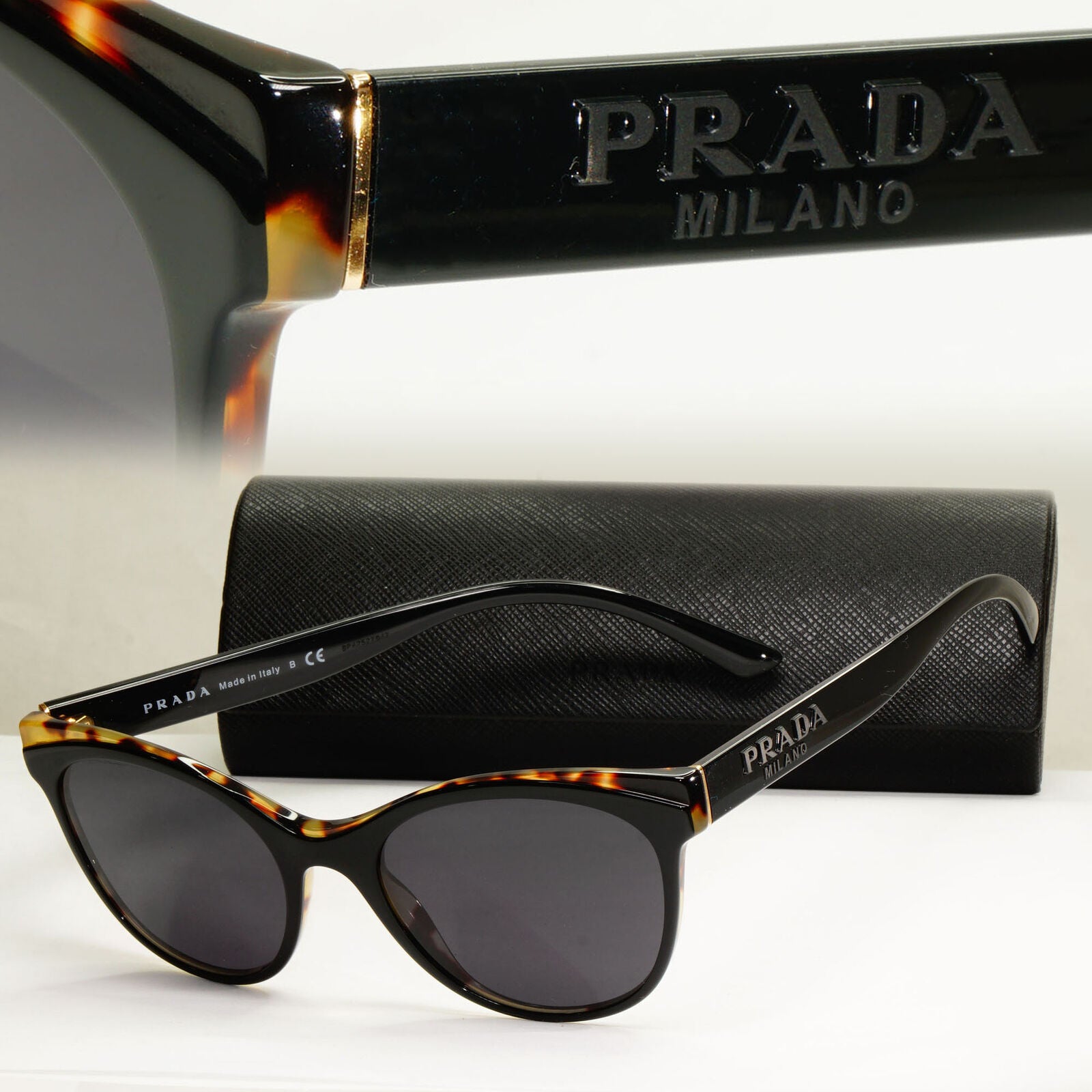 Prada Sunglasses Black Glossy Fashion Designer PR05WV VPR 05W 389-1O1 180323