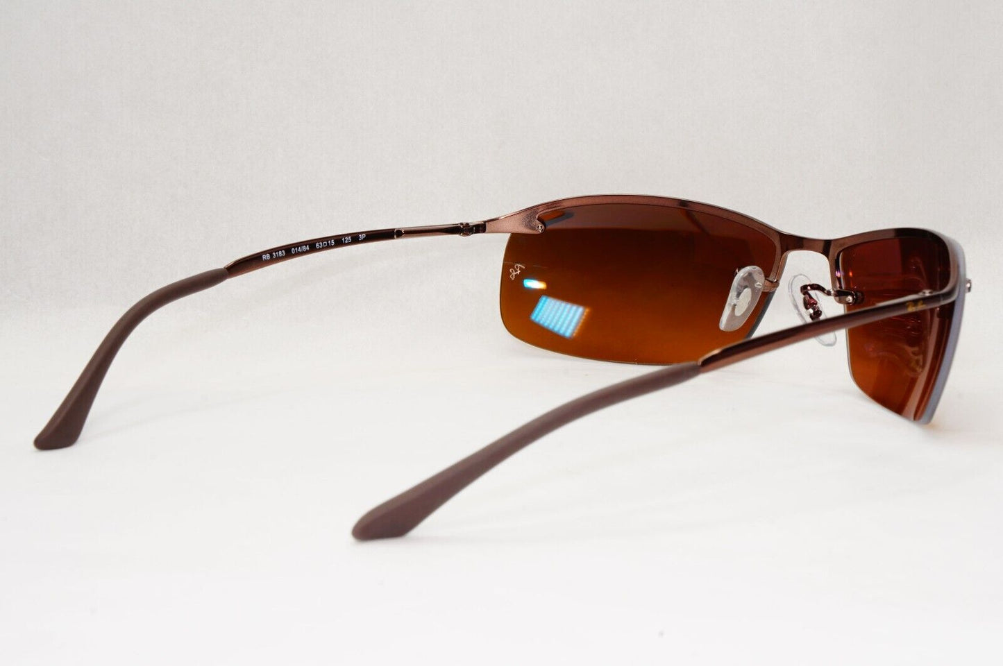 Ray-Ban Sunglasses 2011 Polarized Brown Mirror Wrap Top Bar RB 3183 014/84 [A]