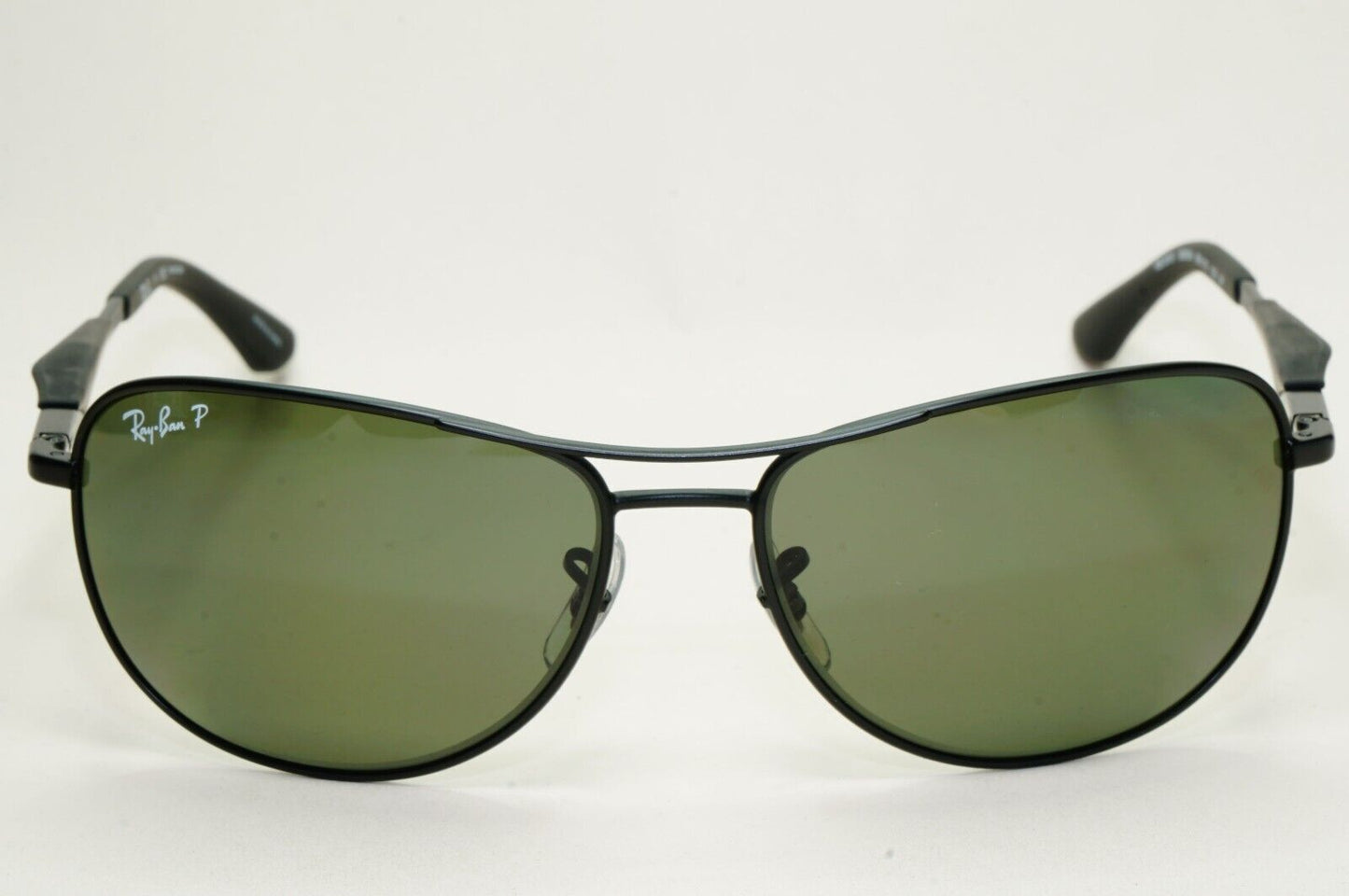 Ray-Ban Sunglasses Polarized Black Green Metal Pilot Wrap RB 3519 006/9A 59mm