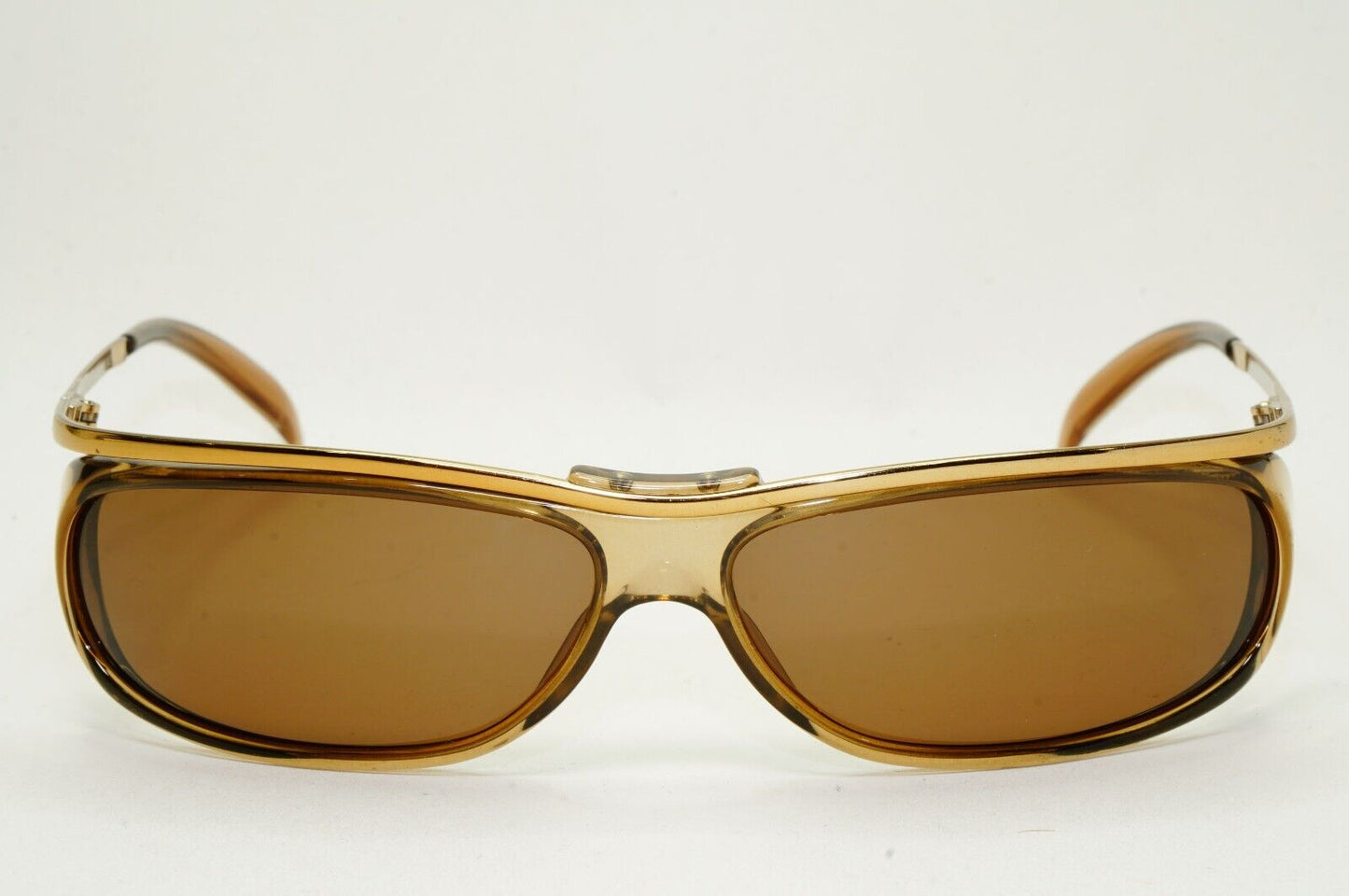 Gucci Sunglasses 1997 Vintage Wrap Gold Bronze Honey Brown GG 1423/S 438 011124