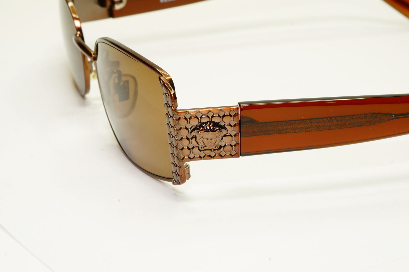 Gianni Versace 1996 Vintage Copper Medusa Brown Sunglasses MOD X40 COL 53M