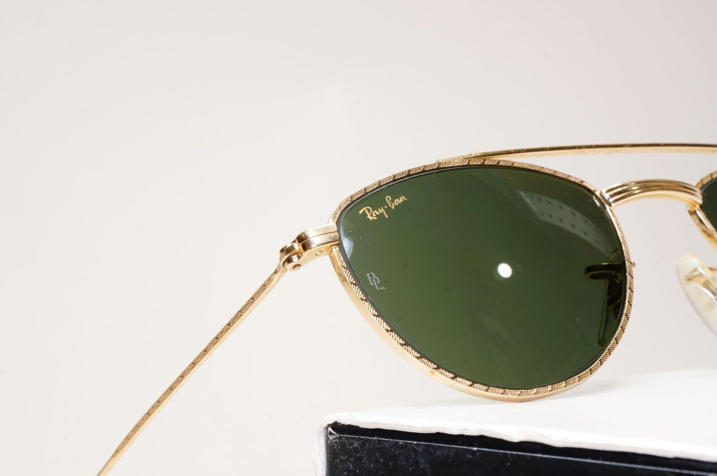 Ray-Ban Sunglasses 1996 Vintage Retro Aviator Gold Green G15 W1758 Arista 021124