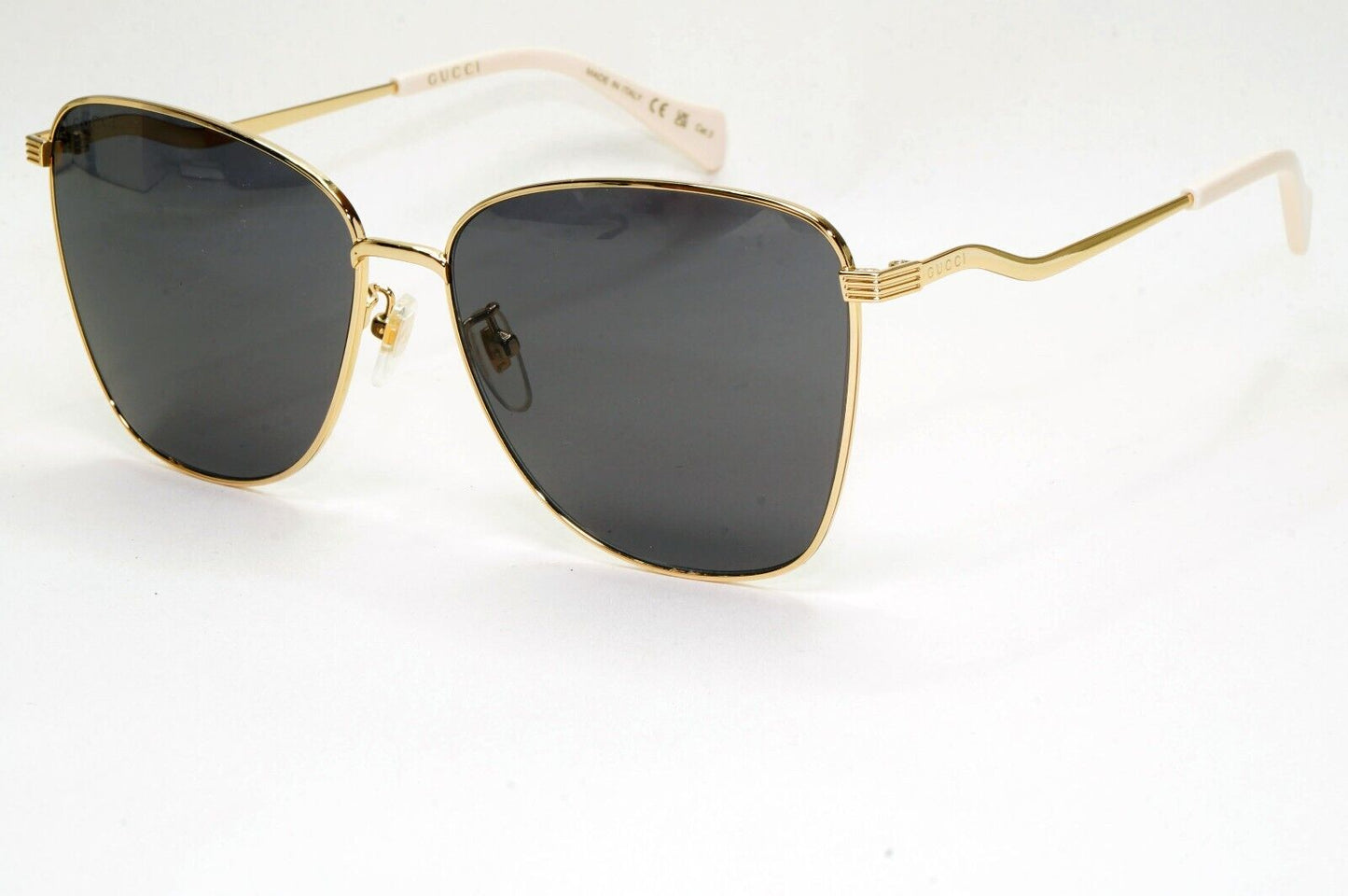 Gucci Sunglasses 2022 Gold Square Grey Metal GG 0970S 001 Large 60mm 141024