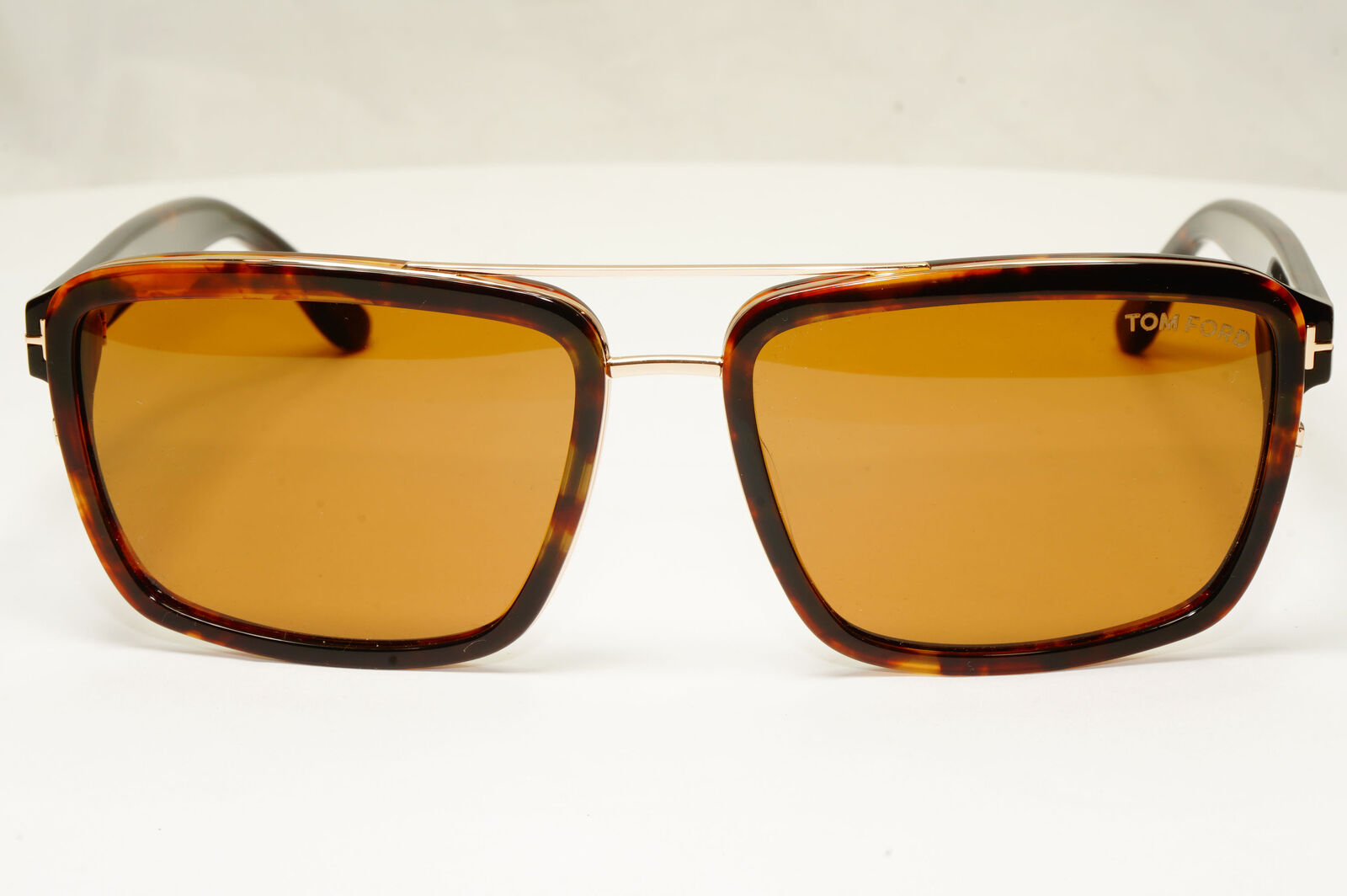 Tom Ford Tortoise Gold Brown Mens Sunglasses Square Rectangle Anders TF 780 56E