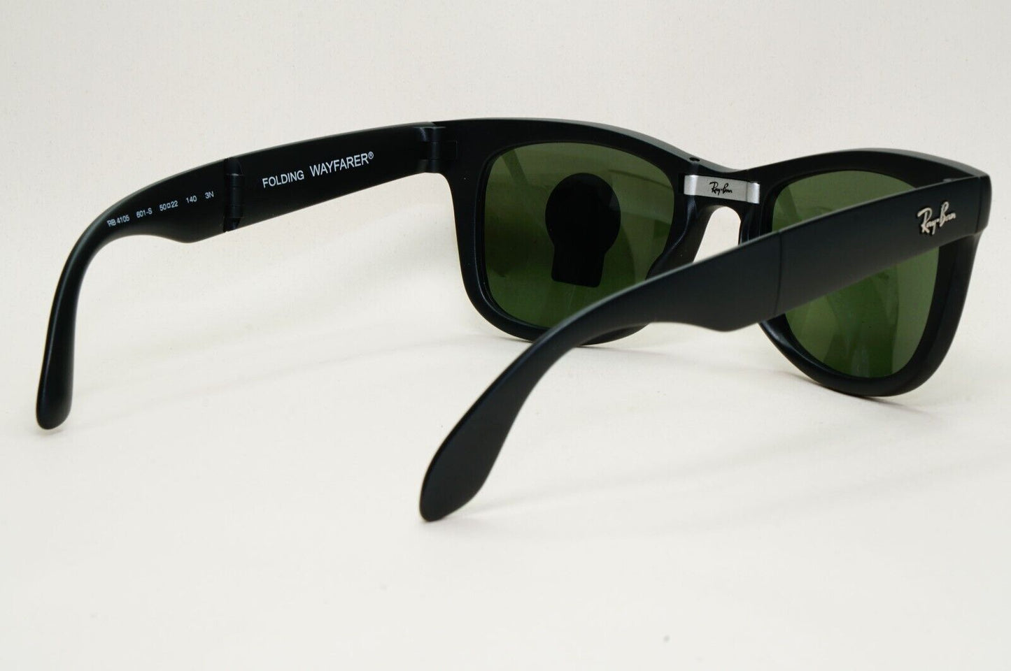 Ray-Ban Sunglasses Folding Wayfarer Black Matte Green G15 RB 4105 601-S 50mm