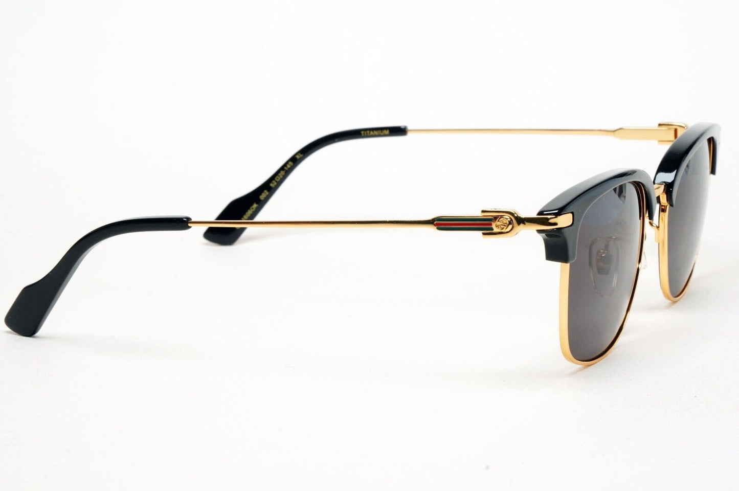 Gucci Sunglasses Titanium Japan Gold Black Square Metal GG1606OK 002 52mm