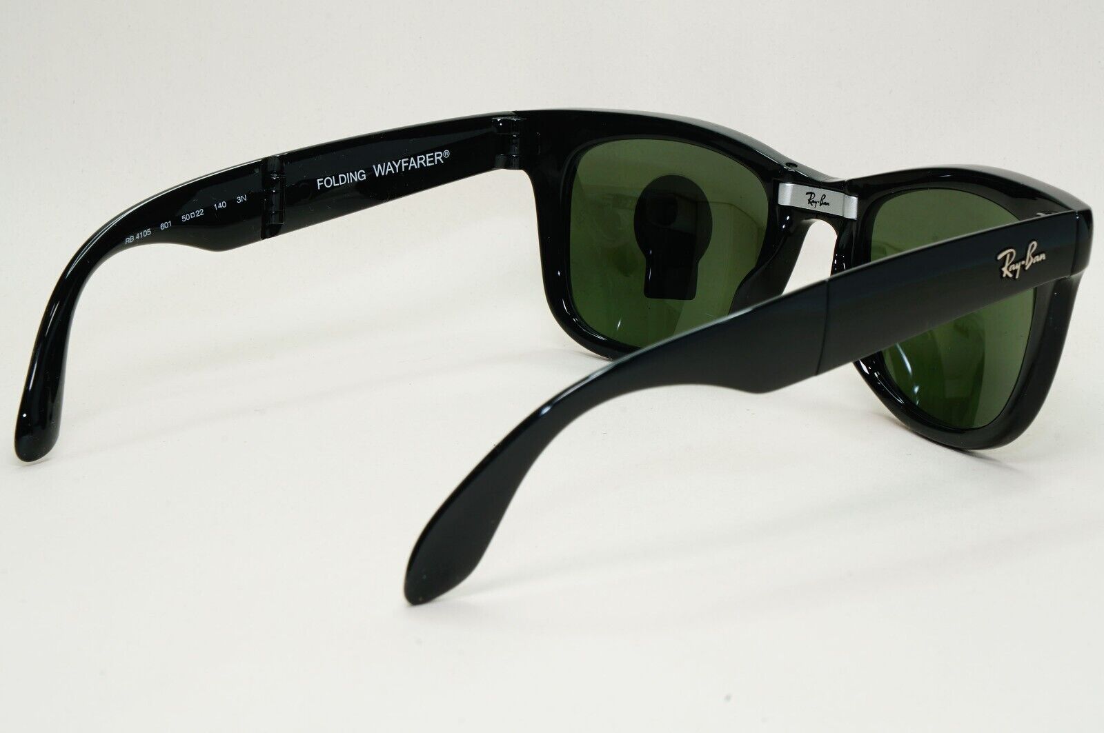 Ray-Ban Sunglasses Folding Wayfarer Black Glossy Green G15 RB 4105 601 50mm